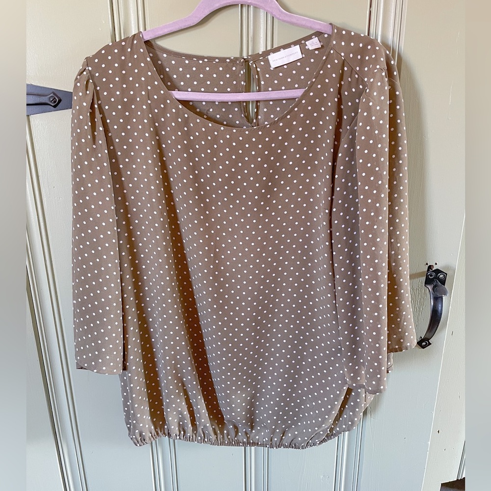 Olive Green Polka Dot Dress Shirt (XL)